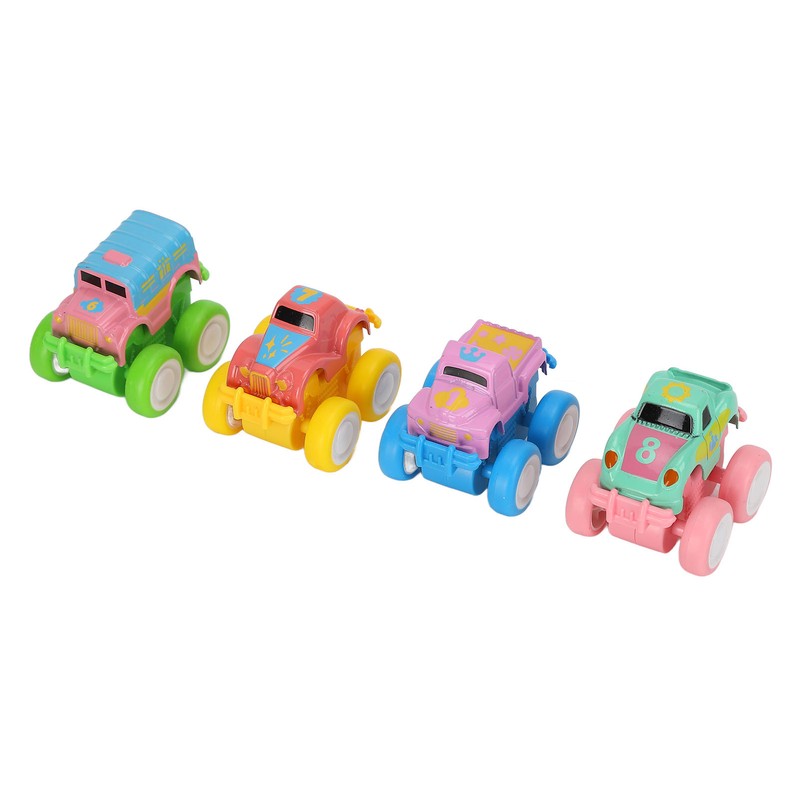 4pcs Pull Back Car Toys Cartoon Q Version Alloy Vehicle