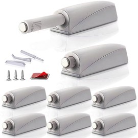 Push to Open Door Latch Cabinet Hardware CBRIVE 8 Pack Magnetic Push Latches & Lock for Hidden Door Heavy Duty Magnet Push Release Drawer Pull Tip on Closet Close Touch Locking Strong Pop Out, Grey