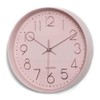 Maxspace Pink Wall Clock Silent Non-Ticking, 12in Analog Wall Clock