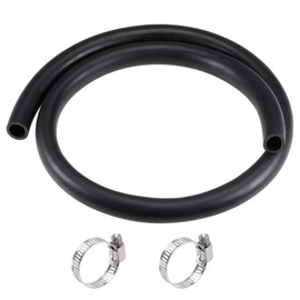 sourcing map Lubricating Oil Hose 16mm ID 21mm OD 3.3ft Rubber Water Hose Black, 2 Clamps
