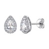 Suplight Crystal Earrings 925 Sterling Silver Birthstone Round Heart Pear Square Cut for Girls Women, Sterling Silver