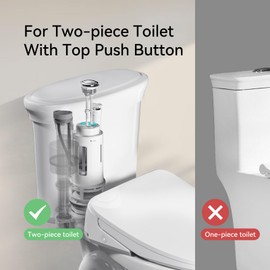 R&T 3-Inch Toilet Flush Valve Replacement Kit with Push Button, Tank to Bowl Gasket with SUS304 Bolts, Toilet Repair Kit Inside Tank for 2-piece Toilet A2475M