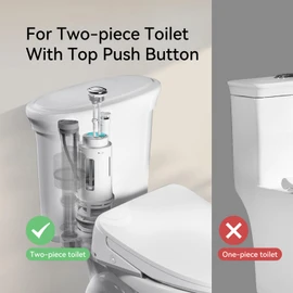 R&T 3-Inch Toilet Flush Valve Replacement Kit with Push Button, Tank to Bowl Gasket with SUS304 Bolts, Toilet Repair Kit Inside Tank for 2-piece Toilet A2475M
