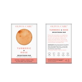 Olivia Care Blemish Bar Soap Packed with Organic Olive Oil, Turmeric, and Rosebuds to Cleanse and Hydrate the Body and Face 8 oz (Turmeric + Rose)
