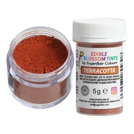 Sugarflair Blossom Tint Dust Lebensmittelfarbe Pulver Terracotta - Lebensmittel Farbe Pulver für Kuchenoberflächen, Zuckerpaste, Fondant, Zuckerguss, Schokolade, Buttercreme, Macarons und mehr-5g