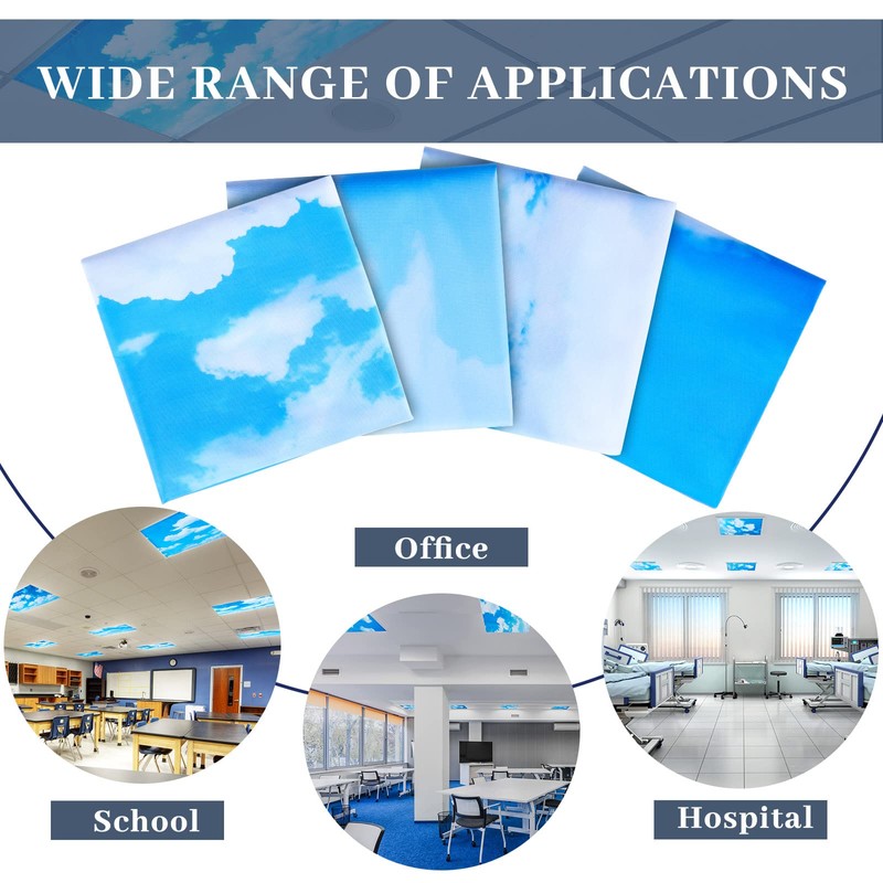 ROCEEI 8 Pcs 4 x 2 Feet Fluorescent Light Covers