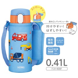 Thermos FJV-400F BL Vacuum Insulated Straw Bottle, 14.1 fl oz (410 ml), Blue