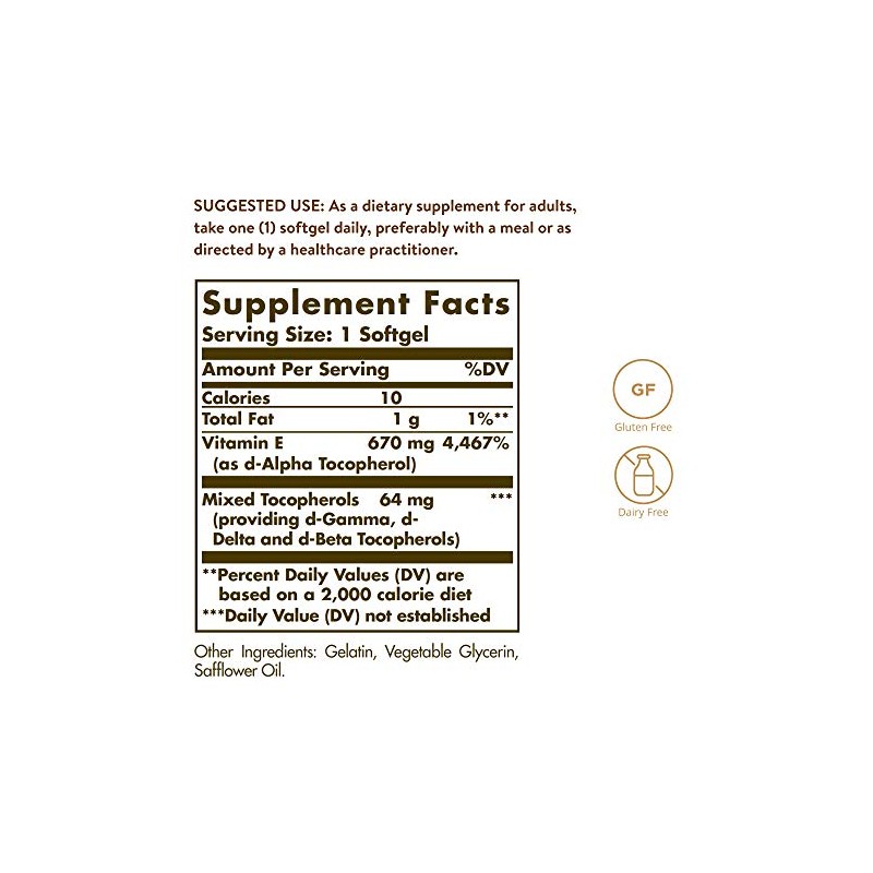 Solgar Natural Source Vitamin E 671mg - Supports The Immune