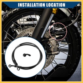 BULLSPANN Brake Hose, Clutch Hose, Oil Resistant Hose, Bike Parts, Angle 28°+90°, Durable, Replacement, Black, 59.1 inches (150 cm)