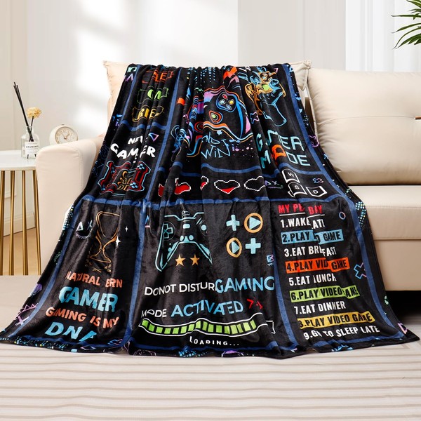 Rajahubri Gaming Throw Blanket Gamer Game Controller Blanket Ultra Soft