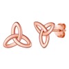 Silvora Rose Gold Ear Studs Womens Celtic Knot Earrings 925