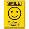 V Safety Smiley Face You're On Camera Sign - 150mm