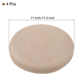 uxcell 4pcs Upgraded Round Bar Stool Covers, Round Chair Covers Dia.12-14", Round Chair Seat Cushions for Chairs Stool Slipcovers Khaki