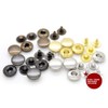 CRAFTMEMORE 50 Sets Gun Metal Black Snap Buttons S-Spring Socket