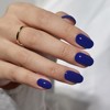 BTArtbox Press On Nails Short - Navy Blue Nails for