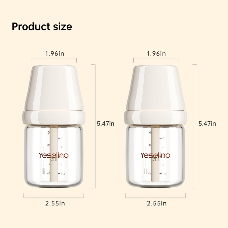Natural Nursing Glass Baby Bottle - with Anti-Colic Vent System