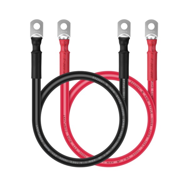 Battery Cables - iGreely 2 Gauge Battery Power Inverter Cables
