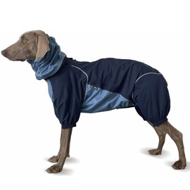 PETT2GO Breathable Raincoat with Legs, Hooded, Spray Water, Easy On/Off with Harness, Reflective, Waterproof, Large Dog Hiking/Camping, Dog Outdoor Equipment-Midnight Blue (XX-Large)