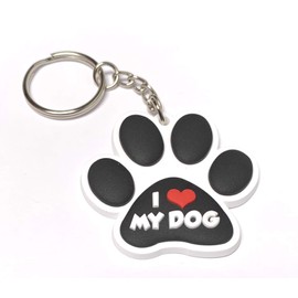 UTVDistribution I Love My Dog Paw Rescue Fur Baby Keychain Key Chain Charm Zipper Pull