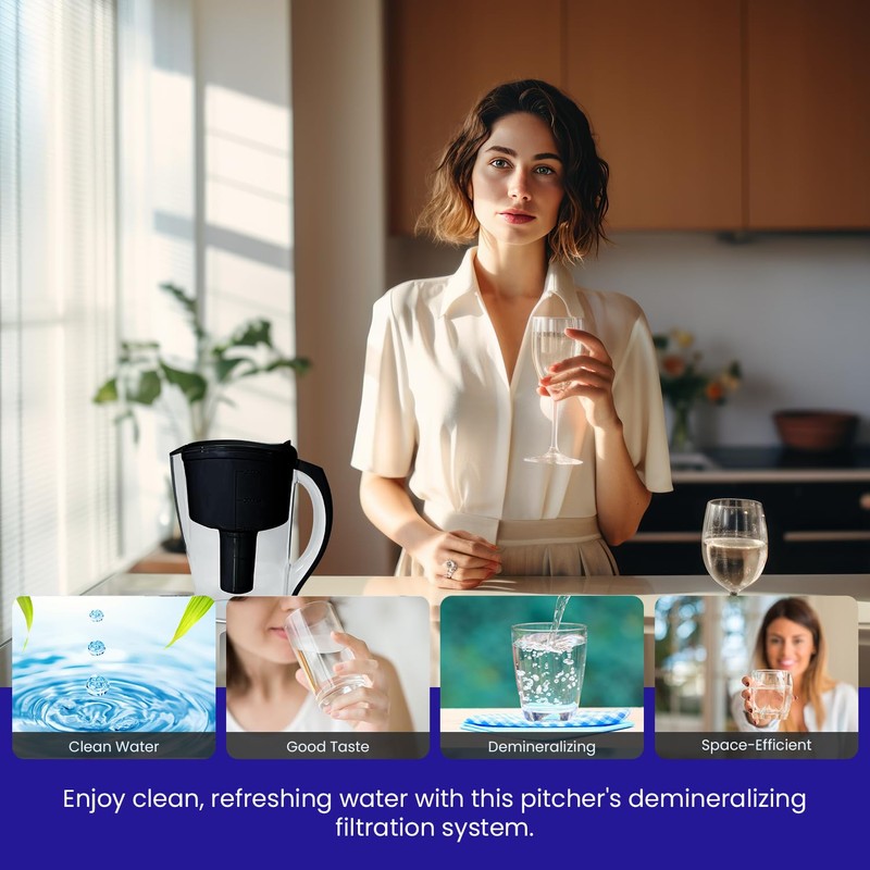 Crystal Quest - Water Pitcher Filter System - Black -