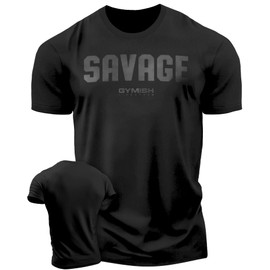 Savage Men's Workout Shirt for Men, Gym Funny Deadlift Lifting T-Shirt (3XL, Savage Black)