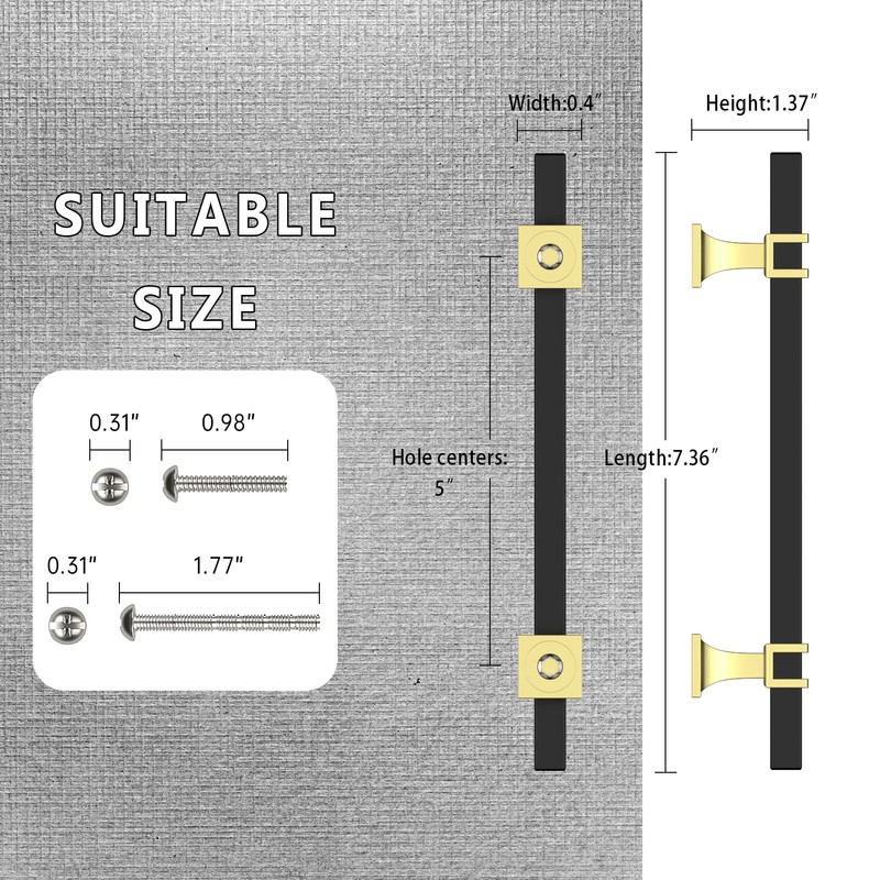 FILTA 5 Inch(128mm) Hole Centers Matte Black 10 Pack Cabinet
