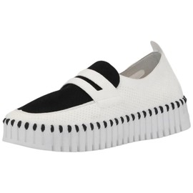 ILSE JACOBSEN HORNBAEK Women's Tulip3870 Loafer | Platform (Black/White, 10)