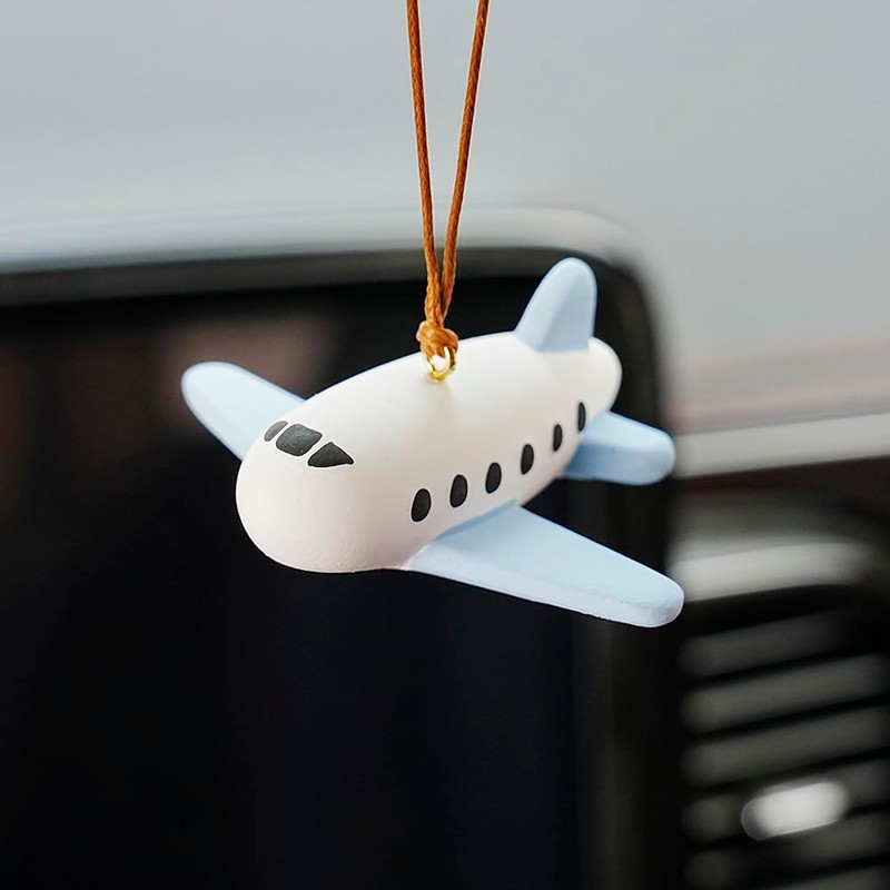 AMIORO Airplane Car Mirror Hanging Accessories Creative Auto Decor Car
