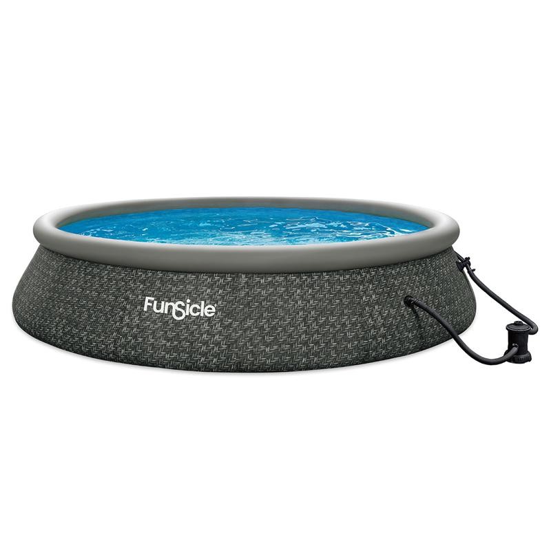 Funsicle QuickSet Ring Top Above Ground Swimming Pool, Herringbone -