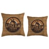 Little Elm Texas TX Retro Style Rodeo Cowboy Throw Pillow