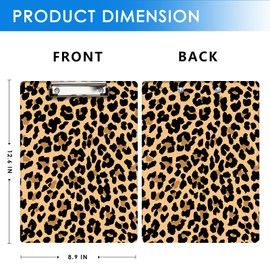 Britimes Clipboard Decorative Office School Hardboard Wood Nursing Clip Board and Pull for Standard A4 Letter Size Cheetah Leopard Print 12.6" X 8.9"