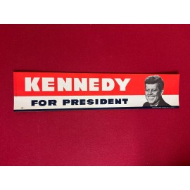 1960, John F. Kennedy, Large "Un-Used" Bumper Sticker (Scarce / Vintage)