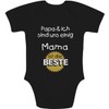 Baby Short-Sleeved Bodysuit, “Papa & ich sind uns einig Mama