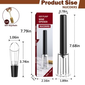 Air Pressure Wine Bottle Opener and Wine Pourer Set - NUCOKRS Quick and Easy 3-7 Times Cork Removal Great Gift for Wine Lovers