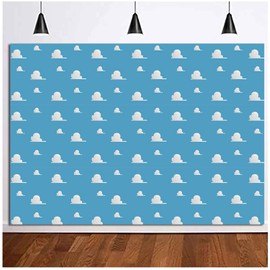 Art Studio It's a Boy Story Themed Birthday Party Photography Backdrops 5x3ft Blue Sky White Clouds Baby Shower Photo Background Kids Hero Photo Booth Studio Props Vinyl