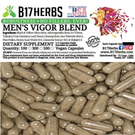B17 Herbs Vigor Special Blend - Cistanche, Pine Pollen, Ginseng 300 Veg. Caps, 600mg