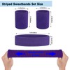 FACATH Striped Sweatband Set Sports Headband Bracelet Set Terry Cloth