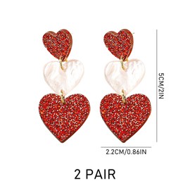 NYGGTYK 2 Pairs Color Matching Love Earrings, Love Pendant, Love Glitter Earrings, Hip Hop Earrings, Fashion Women Earrings, Large Pendant Earrings, Acrylic