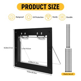 SNOMEL One-Way Raccoon Trap Outdoor Repellent Eviction, Cat Door for Exterior Door Dog Gate Skunk Trap Excluder Window Proof Under Decks for Possums Skunk Squirrel 10.4'' x 8.1'' x 0.8''