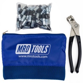 MRO Tools 50 3/32 Extra Short Cleco Fasteners + Cleco Pliers w/ Carry Bag (KK1S50-3/32)