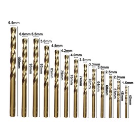HSS-Cobalt Metal Drill Bit Set 13 PCS M35 5% Cobalt Drill Bits Hss-G Metal for Stainless Steel Iron etc 1.5-6.5mm x 0.5mm+3.3mm+4.2mm