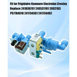 242252702 Refrigerator Water Inlet Valve Fit for Frigidaire Kenmore Electrolux Crosley Fridge Water Valve Replace 241636701 240531101 2692163 PS7784018 241734301 241734402 refrigerator valve