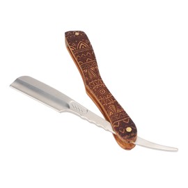 Men Manual Razor Redwood Handle Shaver Zinc Alloy Blade Straight Edge for Personal Professional Barber