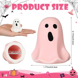 Wonderjune 2 Pack Toilet Bolt Caps Decorative Toilet Bolt Screw Covers Ceramic Cute Bathroom Decor Fun Themed Gadgets Bathroom Replacement Parts (Pink, White,Ghost)