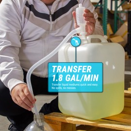 TERA PUMP Chemical Resistant Hand Siphon Pump For Thinners, Toluene, Acids, and MORE - Made with Heavy Duty Polyethylene