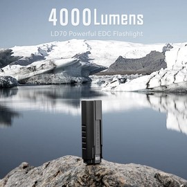 IMALENT LD70 EDC Flashlight Led Rechargeable Torch, Powerful Flashlight 4000 Lumens with CREE XHP70.2 LED, Super Bright Handlight for Camping and Hiking (Deep Black)