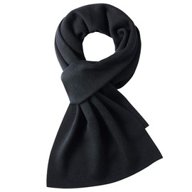 Dovava Men's Scarf, 30% Merino Wool Winter Soft Warm Cashmere in 4 Colours (With Gift Box). - black