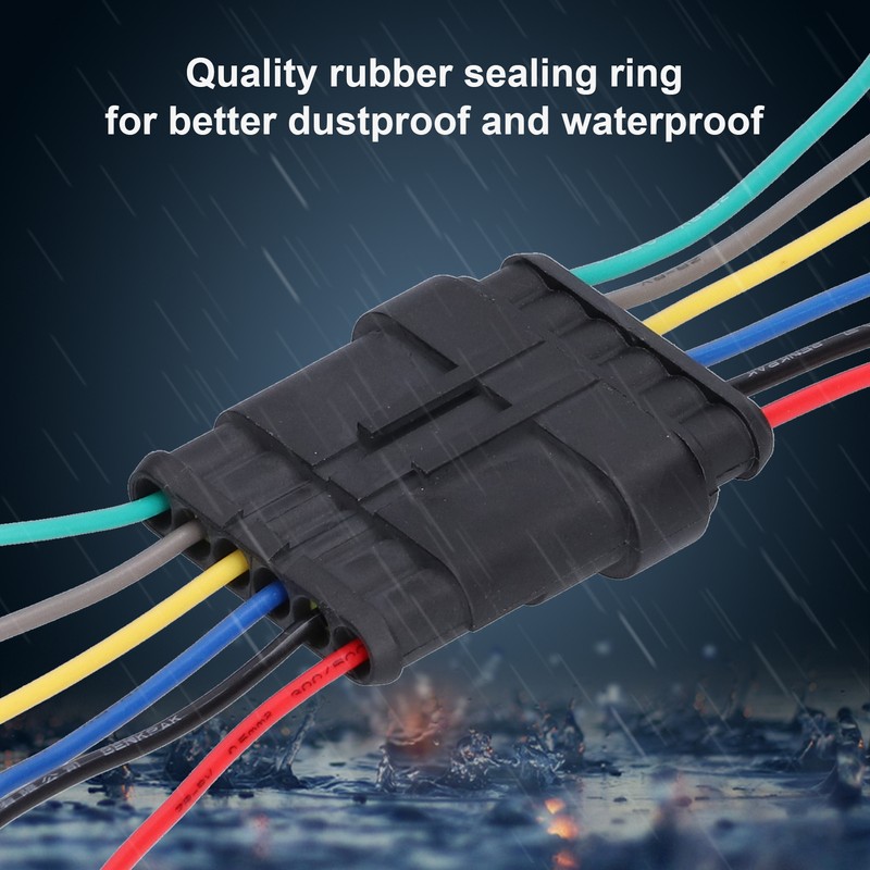 5Pcs Way Car Electrical Connector Waterproof Antiflaming Resilient Antioxidant Automotive