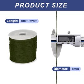 QUARKZMAN 1 mm Polypropylene Rope Braided Ropes, 100 m Nylon Rope Hollow Rope for Washing Line, Camping, Hiking, Outdoor, Deep Green
