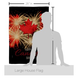 Ornament Collection Firework Canada Day Burlap House Flag 2 pcs Pack Provinces Canadian Territories Region Country Particular Area Decoration Banner Small Garden Yard Gift Double-Sided, Made in USA